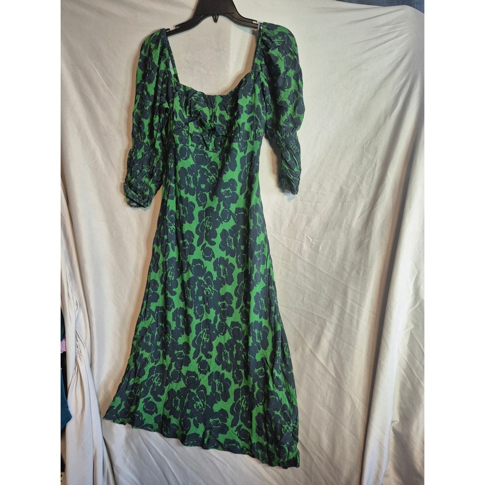 Peter Som Collective Green Black Floral Print Dress - Size 4